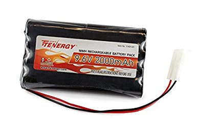 Tenergy 9.6V 2000mAh NiMH High Capacity Battery Pack for RC Car, Robots, Security