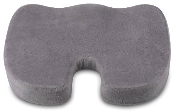 CQ Wellness Breathable Coccyx Orthopedic Comfort Foam Seat Cushion (Gray)