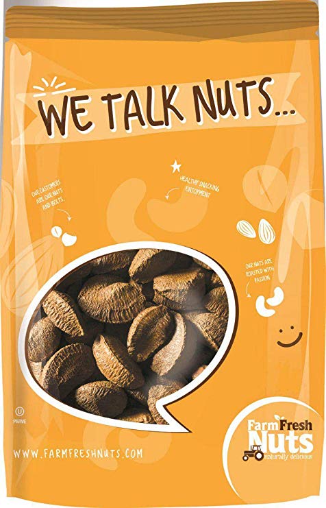 Farm Fresh Nuts IN SHELL BRAZIL NUTS ~ Raw Natural Brazilian Nuts ~ BRAND NEW PRODUCT!!! (1 LB)