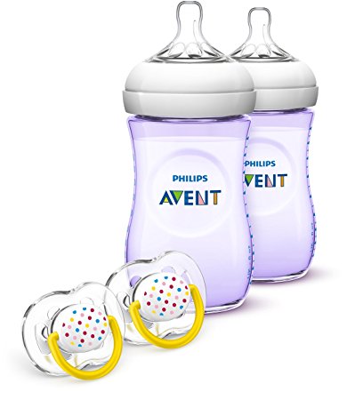 Philips Avent Natural Baby Bottle Gift Set, Purple