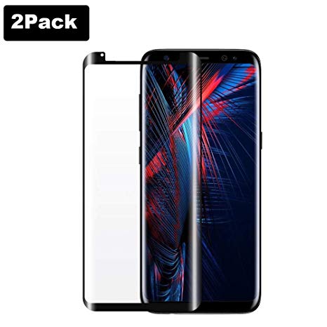 [2 Pack] Galaxy S8 (5.8") Tempered Glass Screen Protector[Update Version], Easy Installation [Case-Friendly] [Anti-Bubble] Tempered Glass Screen Protector Samsung Galaxy S8 (S8-2Pack) (S8-2Pack)
