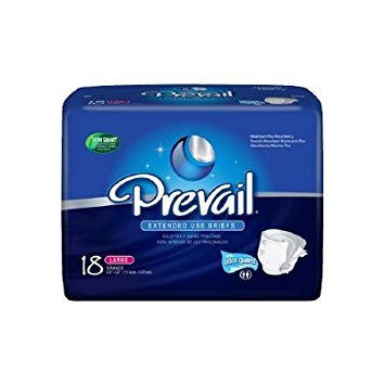 Prevail PM Extended Wear Adult Briefs - Large - 45"-58" - Case of 72