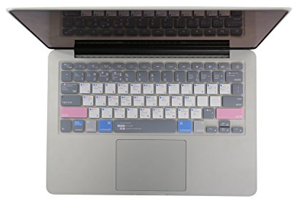 Premium Mac OS Shortcuts Keyboard Cover for MacBook Pro 13" 15" 17"(with or w/out Retina Display, 2015 or Older Version) iMac and MacBook Air 13"