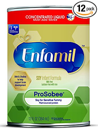 Enfamil ProSobee Soy Infant Formula, Concentrated Liquid, 13 Fluid Ounce, Pack of 12
