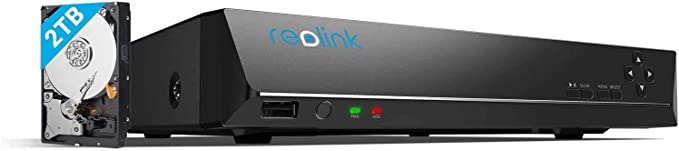 Reolink PoE NVR 8CH IP Home Security Camera System Video Recorder with 2TB HDD Support 4K/5MP/4MP HD 24/7 Surveillance Recording RLN8-410