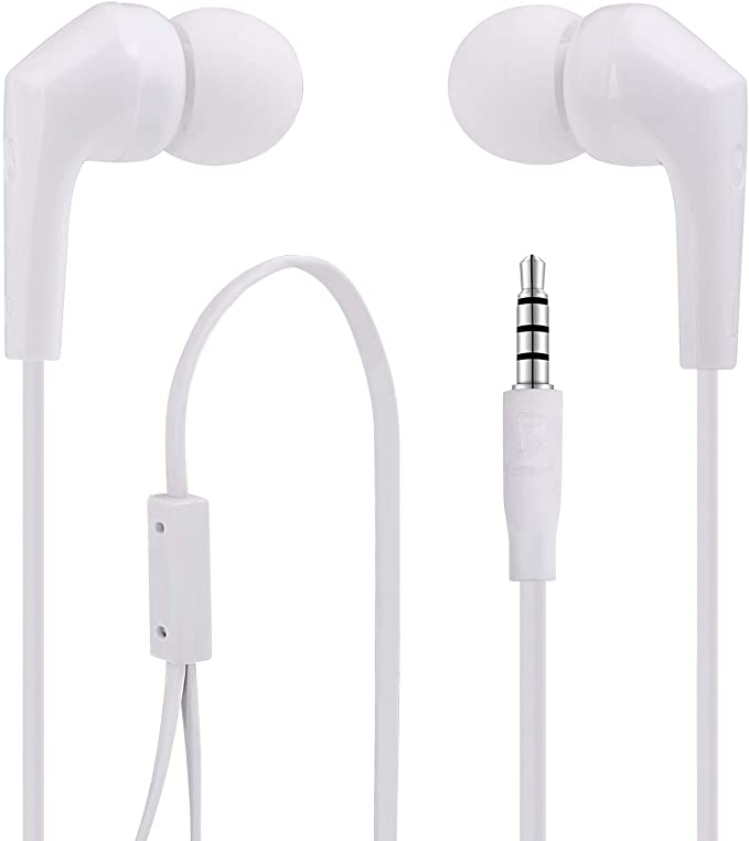 [2Pack] Earphones Headphones, in-Ear Earbud with mic High Definition Noise Isolating Tangle Free with Pure Sound and Powerful Bass for All 3.5mm Music Device.