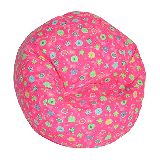 American Furniture Alliance Print Collection Jr Child Bean Bag, Pink Flower