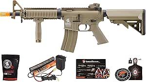 Lancer Tactical Gen 2 MK18 MOD 0 CQB Field AEG Airsoft Gun with Battery, Charger, 1000 Rounds 6mm Pellet and Grip