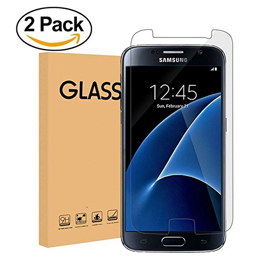 Samsung Galaxy S7 Screen Protector,[2 Pack] Rockxdays Samsung Galaxy S7 Glass Protector [Tempered Glass] 9H Hardness, Bubble Free [Case Friendly]