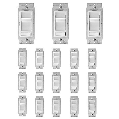 Leviton R62-06674-P0W SureSlide Universal Incandescent Dimmer White (18 Pack)