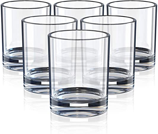 Old Fashioned Whiskey Glasses 7 Ounce, whiskey glass set, Short Glasses For Party,Set Of 6, Style Glassware for Bourbon/Rum glasses/Bar whiskey glasses,Clear