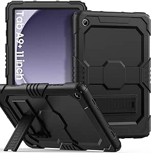 OKP Case for New Samsung Galaxy Tab A9 / A9 Plus 11 Inch 2023 (SM-X210/X216/X218), Heavy Duty Shockproof Rugged 11" Galaxy A9  Tablet Protective Cover with Kickstand for Kids Boys Girls, Black