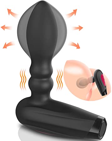Automatic Inflatable Anal Vibrator - BOMBEX Eric Prostate Massager with 10 Vibrating & Expand Modes, Silicone Rechargeable Vibrating Butt Plug, Sex Toys for Men, Women, And Couples