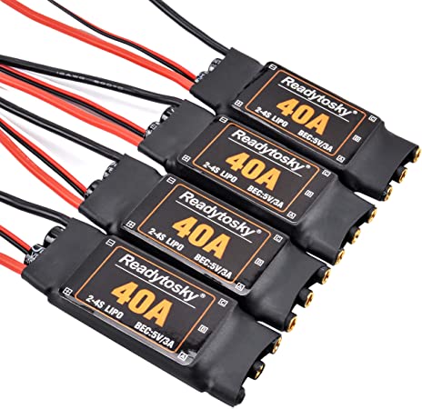 Readytosky 40A ESC 2-4S Brushless ESC Speed Controller 5V/3A BEC for F450 450mm S500 ZD550 RC Helicopter Quadcopter(4PCS)