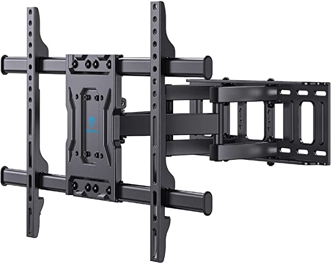 Perlesmith Full MotionTV Wall Mount for Most 37-70 Inch Flat Curved Screen, TV Mount Wall Bracket with Articulating Arms Swivel Tilt Leveling Holds up to 132lbs Max VESA 600x400mm