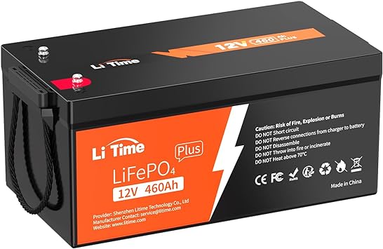 Litime 12V 460Ah Plus LiFePO4 Lithium Battery Group 8D, Built-in 250A BMS, 4000-15000 Cycles & 10 Years Lifetime, 5888Wh High Energy for RV, Solar, Marine, Off-Grid, and Backup Power Systems