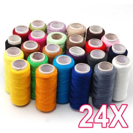 AStorePlus® 24 Assorted Colors 100% Pure Cotton Polyester Sewing Thread
