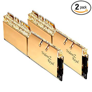 G.Skill 16GB DDR4 Trident Z Royal Gold 3600Mhz PC4-28800 CL18 1.35V Dual Channel Kit (2x8GB)