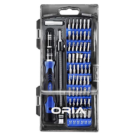 ORIA Screwdriver Set, Magnetic Driver Kit, Professional Repair Tool Kit, 60 in 1 with 56 Bits Precision Screwdriver Kit, Flexible Shaft, for iPhone 8, 8 Plus/Smartphone/Game Console/Tablet/PC, etc