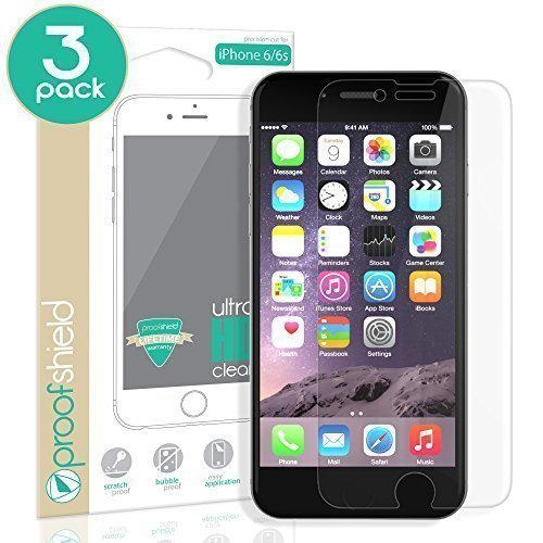 iPhone 6s Screen Protector Proof Shield Apple iPhone 6 6s 3D Touch Ultra Clear High Definition HD Screen Protectors 3 Pack Lifetime Warranty