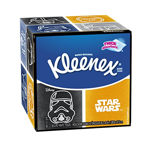 Kleenex Trusted Care  Facial Tissues, Star Wars Designs, 55 2-ply tissues per box (Pack of 27)