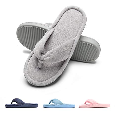 Slippers for Women Memory Foam Non-slip Open Toe Slippers Cozy Bedroom House Indoor Velvet Lining Womens Slippers Flip Flops