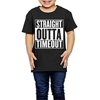 Waldeal Boys&Girls Straight Outta Timeout Toddler T Shirt Funny Kids Tee 2T-6T