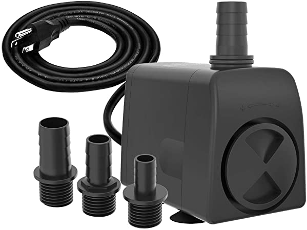Knifel Submersible Pump 550GPH Dry Burning Protection with Ultra Quiet Desin 6.5ft High Lift for Fountains, Hydroponics, Ponds, Aquariums & More……………