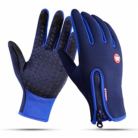 Waterproof Touchscreen Cycling Gloves Winter Warm Full Finger Outdoor Ski Snow Bike Women Men Adjustable Size Glove for Smart Phone