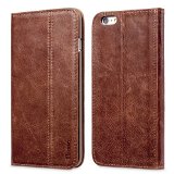 iPhone 6 Plus  6S Plus Case Benuo Vintage Book Series Card Holder Genuine Leather Case Ultra Soft Protective Folio Case Flip Cover with Stand Function for Apple iPhone 6s Plus  iPhone 6 Plus 55 inch Brown