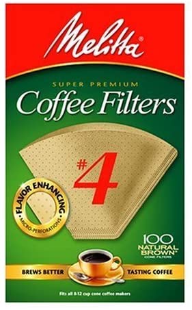 Melitta Cone Coffee Filters, Natural Brown #4, 100 Count (Pack of 3)