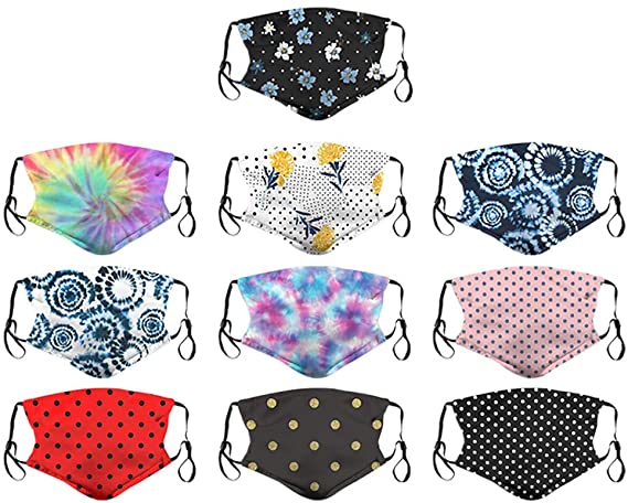10 PCS Seamless Face Bandanas, with Funny Print, Washable and Reusable, Protect Face Health for Adults