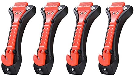 Black Menba Muti-Function Car Safety Hammer-Seatbelt Cutter And Glass Window Punch Breaker for Survival(package of 4)