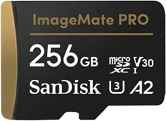 SanDisk 256GB ImageMate PRO microSDXC UHS-1 Memory Card with Adapter - C10, U3, V30, 4K UHD, A2 Micro SD Card - SDSQXBD-256G-AW6KA