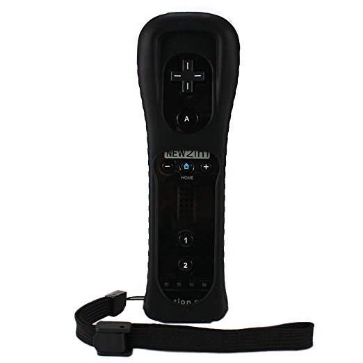 Eeoo New Remote and Nunchuck Controller Built-in Motion Plus Sensor For Wii Game Black