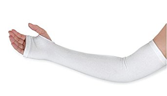 Medline NONSLEEVETLG Protective Arm Sleeve with Thumbloop, 18" Long, Large, Beige