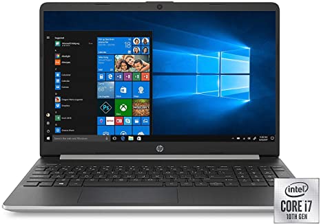 HP 15.6" Full HD Laptop, Intel Core i7-1065G7 Processor, 8GB Memory, 256GB SSD, 2 Year Warranty Care Pack with Accidental Damage Protection, Windows 10 Home