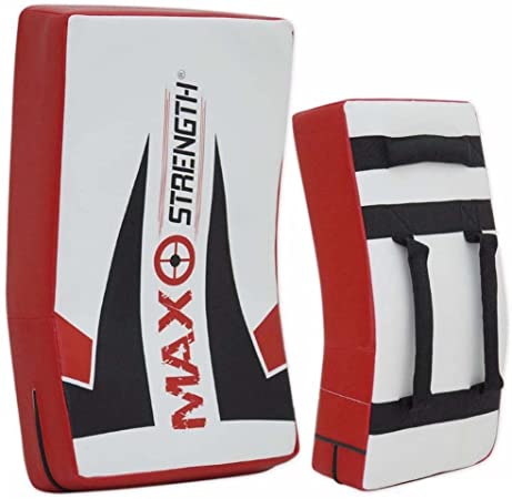 Maxstrength Training Equipment MMA Curved Strike Shield Boxing Punch Bag - White/Black/Red