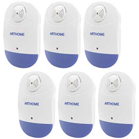6PCS Pest Control, Ultrasonic Pest Repellent - ARTHOME Pest Repeller for Insects, Cockroach, Flies, Ants, Spiders, Fleas, Bugs, Rodent, Rat, Mice [free Night Light Latest Highly-effective Frequencies]