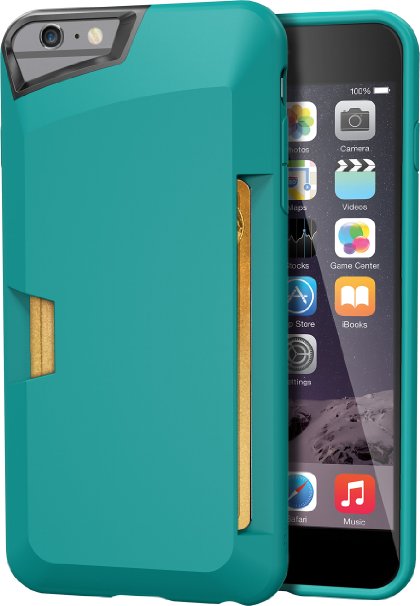 iPhone 6 Plus/6s Plus Wallet Case - Vault Slim Wallet for iPhone 6 /6s  (5.5") by Silk - Ultra Slim Protective Credit Card Phone Cover (Pacific Green)