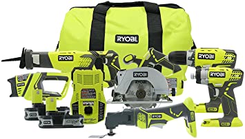 Ryobi P884 18-Volt ONE  Lithium-Ion Combo Kit (6-Tools)