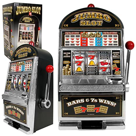 Jumbo Table Top Slot Machine Bank - Includes Bonus Deck of Cards!