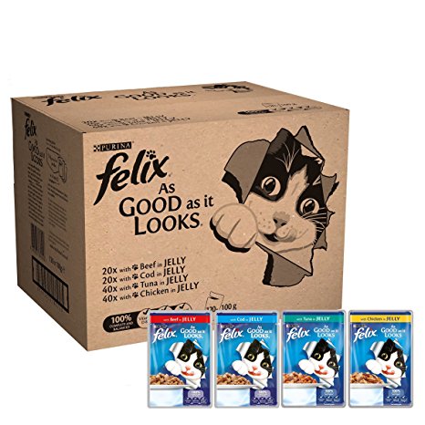Felix As Good As It Looks Cat Food Beef 120 x 100g (120 Pouches)