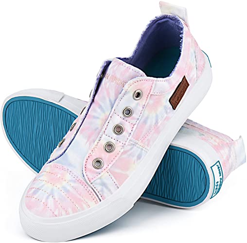 Women Canvas Sneakers Slip On Shoes Low Tops Casual Walking Shoes Comfortable