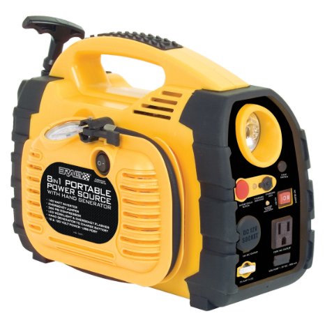 Rally 7471 Portable 8 in 1 Power Source and Jumpstart Unit with Hand Generator