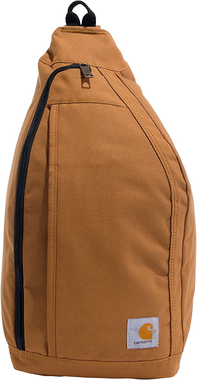 CARHARTT Mono Sling Backpack, Unisex Crossbody Bag for Travel and Hiking, Brown