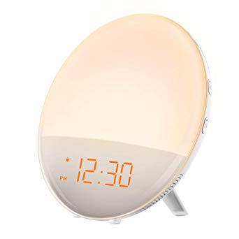Sunrise Alarm Clock, Mpow Wake up Light Sunrise Alarm Clock with Dual Alarms, 6 Natural Sounds, 20 Brightness and Snooze Function, SAD Wake up Light with Sunrise Simulation