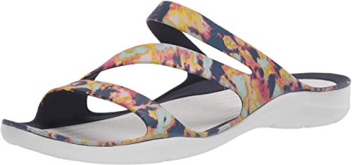 CROC Women's Swiftwater Tie Dye Sandal|Casual Slip On|Water and Beach Shoe Slide