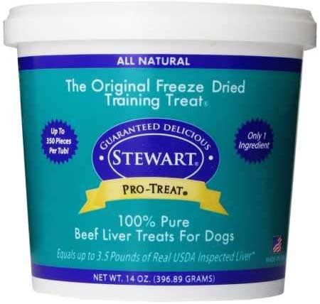 Stewart Freeze Dried Dog Treats Made in USA [Single Ingredient, Puppy and Dog Training Treats - Grain Free, Natural Dog Treats], Resealable Tub to Preserve Freshness