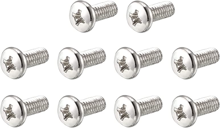 uxcell M4 x 10mm 304 Stainless Steel Phillips Pan Head Screws Bolt 60pcs